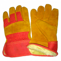 Перчатки утепленные усиленные спилковые желт.мех