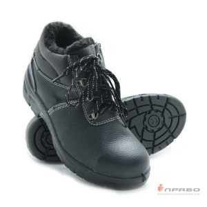 Ботинки "Олимп" с подошвой ПУ и МП чёрные (искусственный мех)