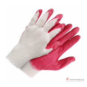 Перчатки хлопчатобумажные с одинарным латексным обливом (13 класс)