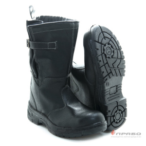 Сапоги кожаные "Олимп" с подошвой ПУ и МП чёрные