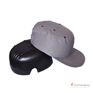 Каскетка-бейсболка защитная с вставкой из ударопрочного пластика серая