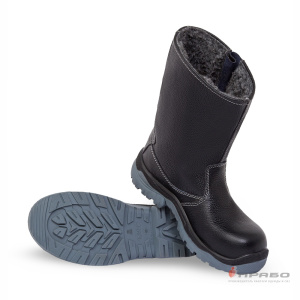 Сапоги кожаные "Барс-А-8М" с подошвой ПУ/ТПУ и КП чёрные (шерстин)