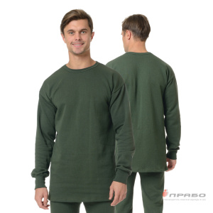Бельё утеплённое трикотажное оливковое, 250 г/м² (фуфайка и кальсоны)
