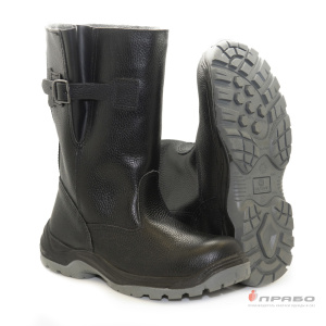 Сапоги "Нитро-1-032-ПУ-Р" с подошвой ПУ/нитрил и КП чёрные (шерстин)