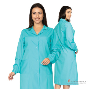 Халат медицинский женский "Стандарт" с рельефами бирюза