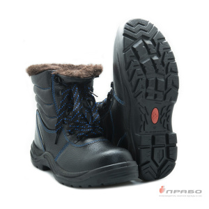 Ботинки утеплённые "28РНМ-1"с подошвой ПУ/нитрил и КП чёрные (шерстин)