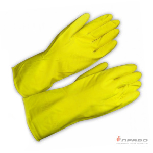 Перчатки хозяйственные из натурального латекса с хлопковым напылением