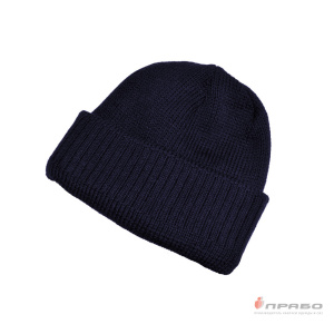 Шапка зимняя трикотажная синяя