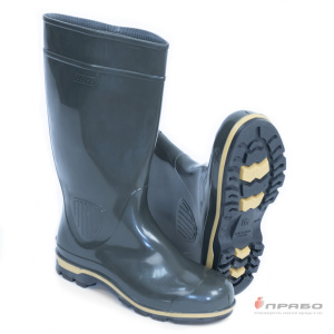 Сапоги высокие мужские ПВХ артикул ПС15с МП с трикотажным подкладом оливковый/жёлтый