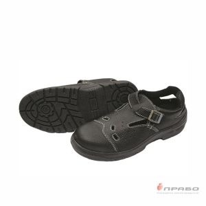 Сандалии кожаные "Кросс" с подошвой ПУ чёрные