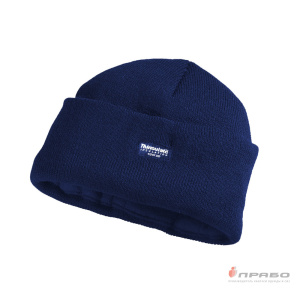 Шапка зимняя "Тинсулейт" универсальная трикотажная с подкладкой из флиса синяя