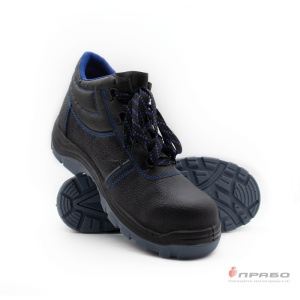 Ботинки рабочие "Викинг-12/1С" с подошвой ПУ/ПУ, МП и МС чёрный/синий