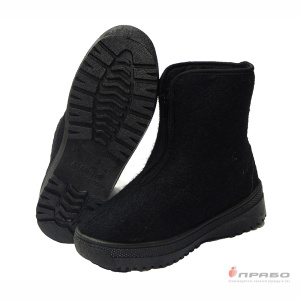 Полусапоги суконные ("Прощай молодость") мужские с подошвой ПВХ на молнии чёрные