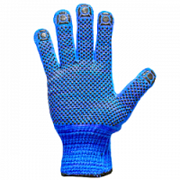 Перчатки п/ш с ПВХ синие