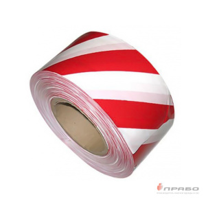 Лента оградительная "Стандарт" красно-белая 75 мм 50 мкм, 100 п.м.