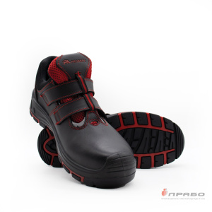 Полуботинки "Просэйф-721Р" с подошвой ПУ/нитрил и КП чёрный/красный