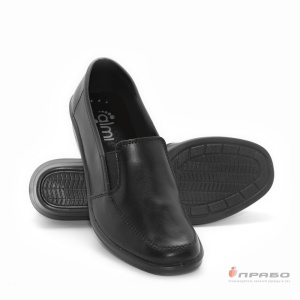 Туфли женские кожаные закрытые с ПВХ-подошвой чёрные