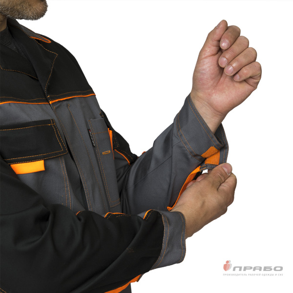 Халат мужской "Бренд" серый/чёрный