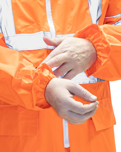 Костюм влагозащитный сигнальный с СОП SIRIUS Профи (225 гр/м2) оранжевый (ЧЗ)