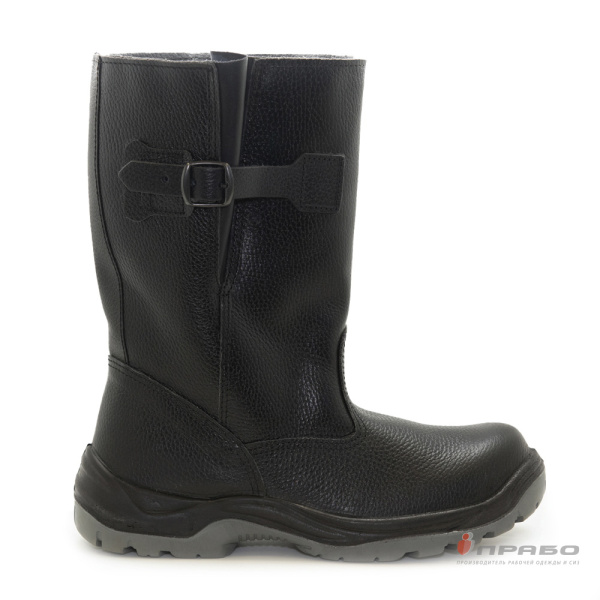 Сапоги "Нитро-1-032-ПУ-Р" с подошвой ПУ/нитрил и КП чёрные (шерстин)