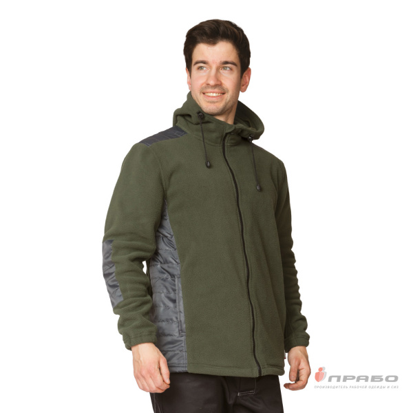 Куртка "Кеми" флисовая с капюшоном хаки