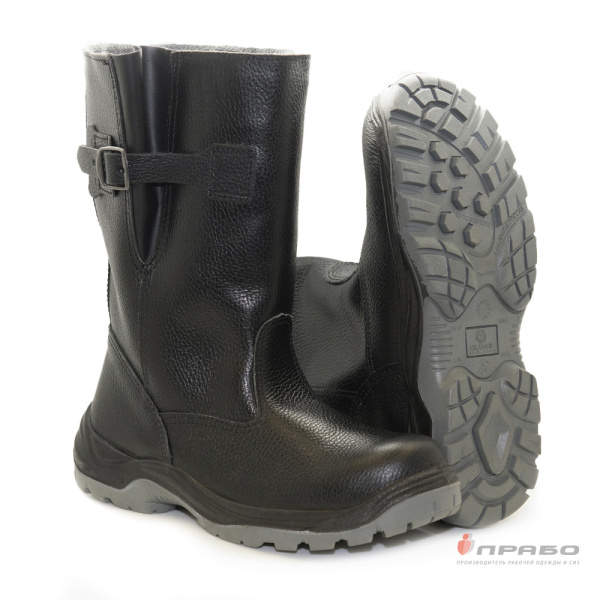 Сапоги "Нитро-1-032-ПУ-Р" с подошвой ПУ/нитрил и КП чёрные (шерстин)