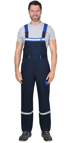 Костюм СИРИУС-ПРАКТИК-ЛЮКС-РОСС куртка, п/к т.синий с васильк. 80% х/б,  пл. 260 г/кв.м