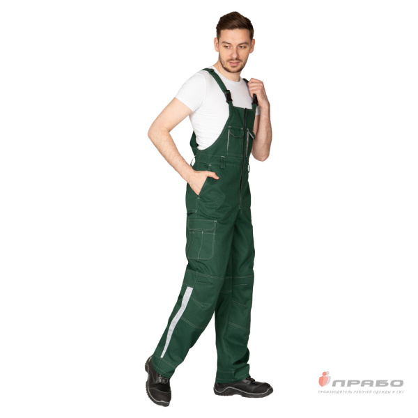 Полукомбинезон мужской летний "Эко-Труд" тёмно-зелёный