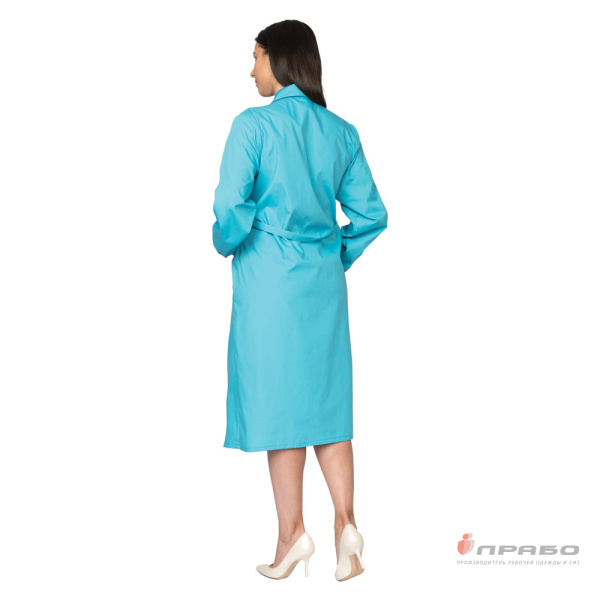 Халат медицинский женский "Стандарт" с рельефами морская волна