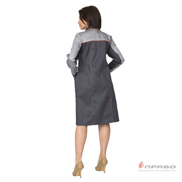 Халат женский "Бренд"серый/серый