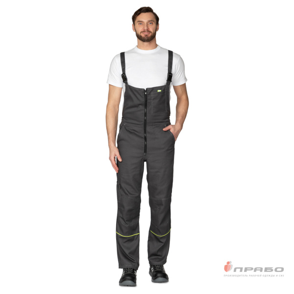 Костюм мужской "Профессионал 2" серый/серый (куртка и полукомбинезон)