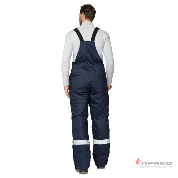 Полукомбинезон антистатический мужской утеплённый "Антистат" тёмно-синий