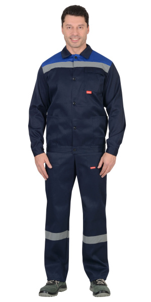 Костюм СИРИУС-СТРОЙГРАД куртка, п/к синий с васильковым СОП 50мм