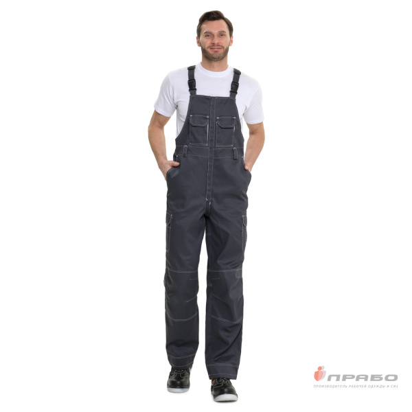 Полукомбинезон мужской летний "Эко-Труд" тёмно-серый