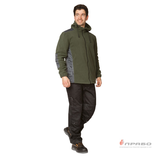 Куртка "Кеми" флисовая с капюшоном хаки