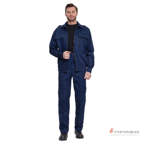 Костюм мужской "Ясон" синий для сотрудников охранных предприятий (куртка и брюки)