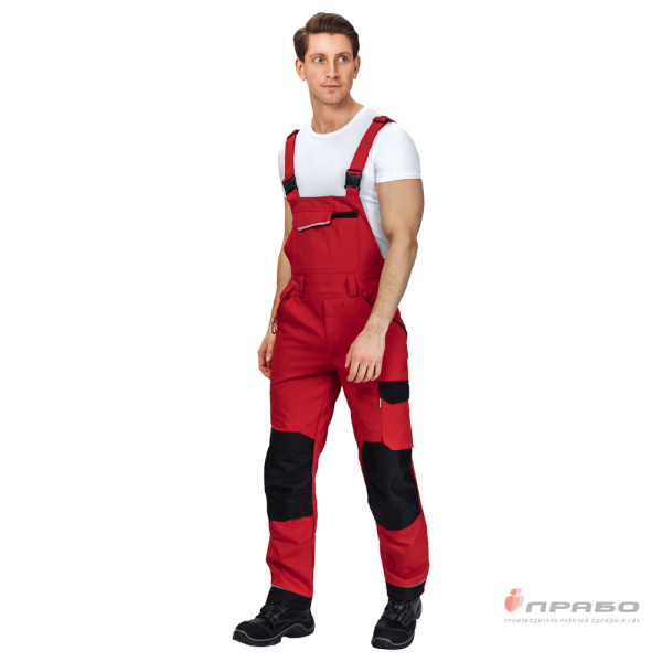 Полукомбинезон мужской "Сюрвейер" красный/чёрный