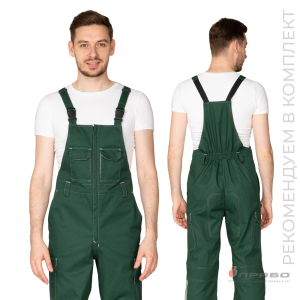 Полукомбинезон мужской летний "Эко-Труд" тёмно-зелёный