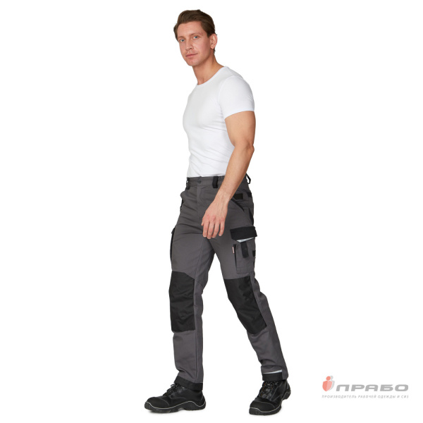 Брюки мужские "Сюрвейер" тёмно-серый/чёрный