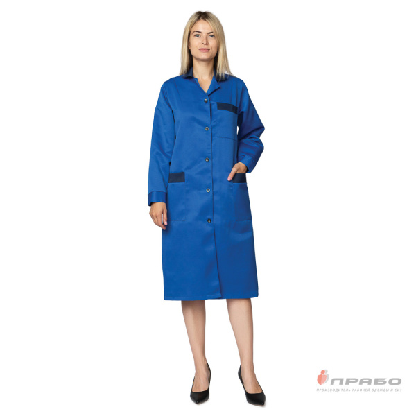 Халат рабочий женский "Технолог" василёк/синий