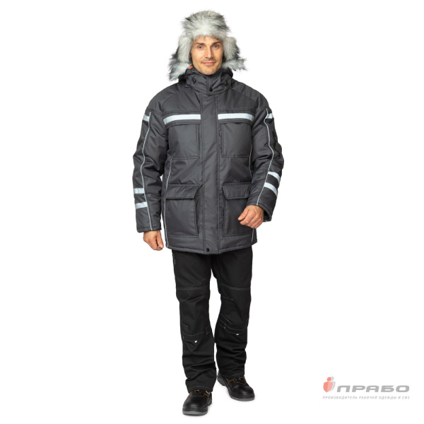 Куртка мужская утеплённая "Аляска Ультра" тёмно-серая