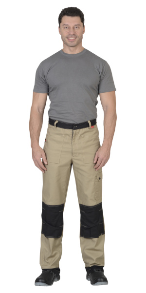 Брюки СИРИУС-ВЕСТ-ВОРК бежевый с черным пл. 275 г/кв.м