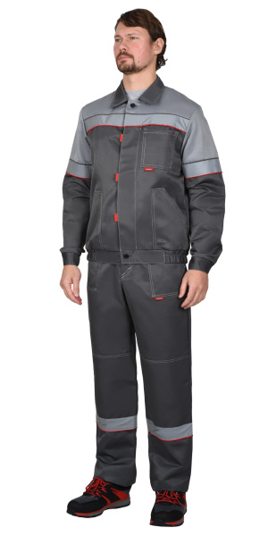 Костюм СИРИУС-ЛЕГИОНЕР куртка кор., п/к темно-серый со светло-серым и СОП