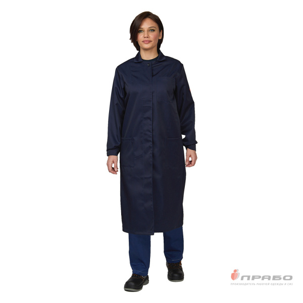Халат кислотощелочестойкий (КЩС) женский синий