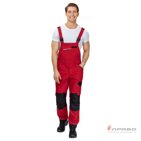 Полукомбинезон мужской "Сюрвейер" красный/чёрный
