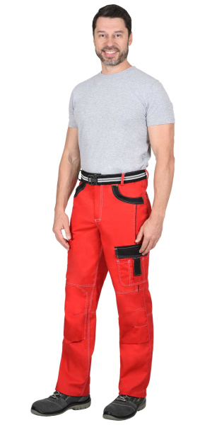 Костюм СИРИУС-ПРЕСТИЖ куртка, брюки красный с черным