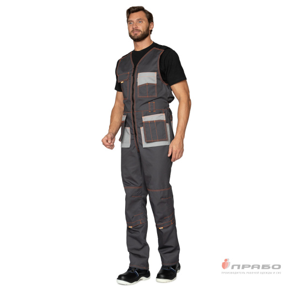 Полукомбинезон мужской "Бренд" серый/серый