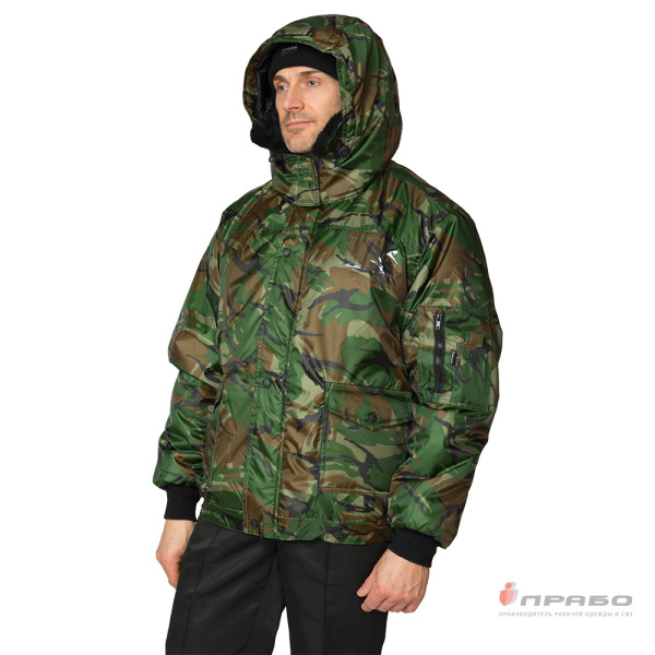 Куртка мужская утеплённая с капюшоном "Альфа" КМФ кукла