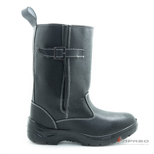 Сапоги утеплённые "Олимп" с подошвой ПУ чёрные (искусственный мех)