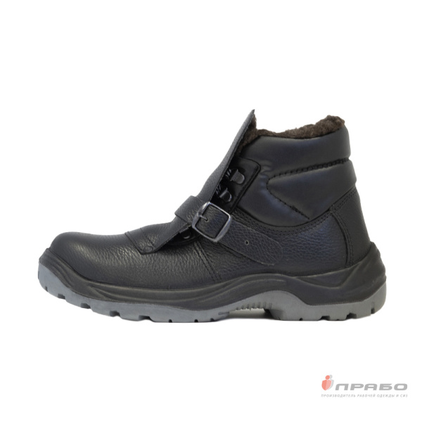 Ботинки "Сварщик 22-432-СВ-ПУ-Р" с подошвой ПУ/нитрил и КП чёрные (шерстин)